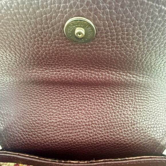 Brighton VTG Y2K Purple Cognac Crocodile Embossed Crossbody Bag Genuine Leather - Picture 4 of 15